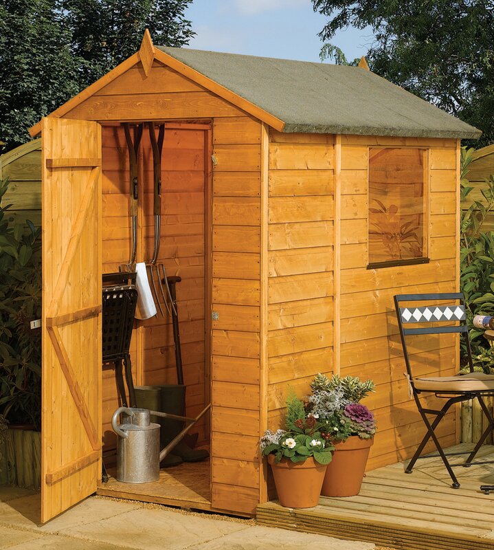 rowlinson 4 ft. w x 6 ft. d wooden storage shed & reviews